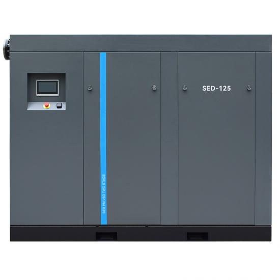 Huada SED-125 90kW permanent magnet two-stage VSD screw air compressor for medium production lines
