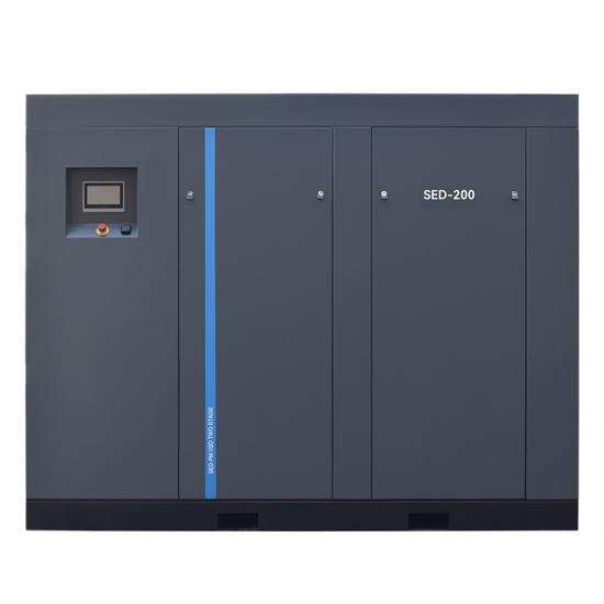 Huada SED-200 160kW permanent magnet two-stage VSD screw air compressor for mining and heavy industry